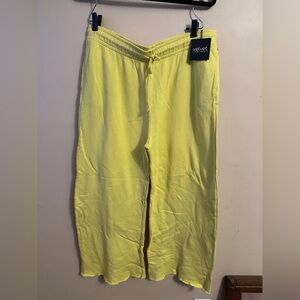 Velvet Wide Leg Sweat Pants Bright Yellow